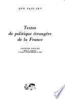 Textes de politique étrangère de la France