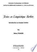 Textes en linguistique berbère