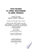 Textes politiques de l'époque révolutionnaire en langue provençale