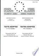 Texts Adopted by the Assembly