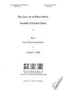 The Lyric Art of Pierre Perrin, Founder of French Opera