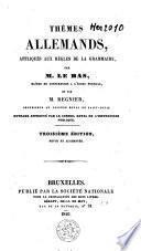 Thèmes allemands, appliqués aux règles de la grammaire