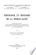 Théologie et histoire de la spiritualité
