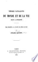 Theories Naturalistes Du Monde Et de la Vie Dans L'antiquité