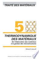Thermodynamique des matériaux