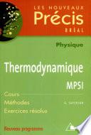 Thermodynamique MPSI