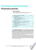 Thermodynamique statistique