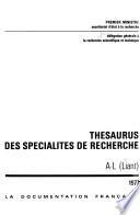 Thésaurus des spécialités de recherche
