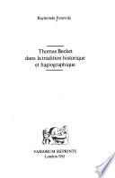 Thomas Becket dans la tradition historique et hagiographique