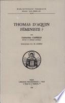 Thomas d'Aquin, féministe?