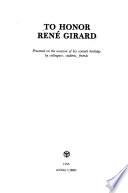 To Honor René Girard