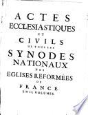 Tous les Synodes nationaux des Eglises réformées de France