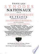 Tous les synodes nationaux des églises reformées de France