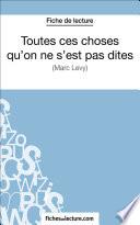 Toutes ces choses qu'on ne s'est pas dites