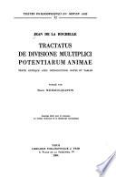 Tractatus de divisione multiplici potentiarum animae