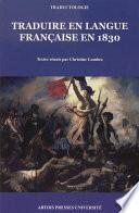 Traduire en langue française en 1830