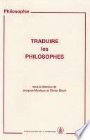 Traduire les philosophes