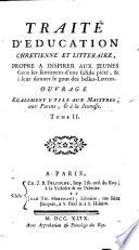 Traité d'éducation chrétienne et littéraire, etc