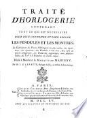 Traité d'horlogerie