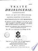 Traité d'horlogerie