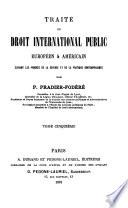 Traité de droit international public européen & américain