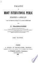 Traité de droit international public européen & américain