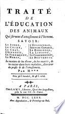 Traité de l'éducation des animaux qui servent d'amusement à l'homme