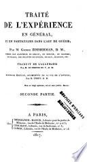 Traité de l'expérience en général, et en particular dans l'art de guérir