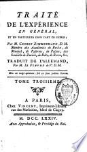 Traité de l'expérience en général, et en particulier dans l'art de guérir