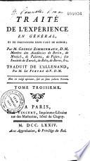 Traité de l'expérience en général, et en particulier dans l'art de guérir, par M. George Zimmermann, traduit de l'allemand par M. Le Febvre de V. [Villebrune]