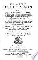 Traité De L'Oraison Et De La Meditation