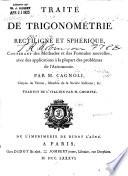 Traité de trigonométrie rectiligne et sphérique