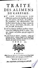 Traite des alimens de caresme