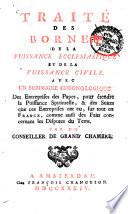 Traité Des Bornes De La Puissance Ecclesiastique Et De La Puissance Civile