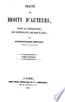 Traité des droits d'auteur dans la littérature, les sciences et les beaux-arts