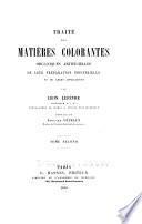 Traité des matières colorantes organiques artificielles