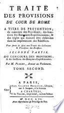 Traite des provisions de cour de Rome a titre de prevention (etc.) du concours des provisions (etc.)