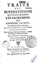 Traité des supersitions qui regardent les sacrements