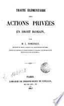 Traité élémentaire des actions privées en droit romain