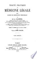 Traité pratique de médecine légale