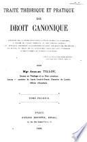 Traité théorique et pratique de droit canonique
