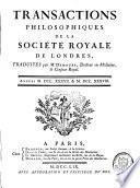 Transactions Philosophiques de la Société Royale de Londres