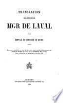 Translation des restes de Mgr de Laval à la chapelle du Séminaire de Québec