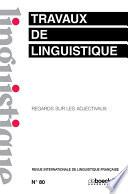 Travaux de linguistique n° 80