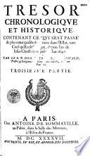 Trésor chronologique et historique,...