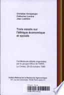 Trois essais sur l'éthique économique et sociale
