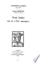 Trois études sur le ver sacrum.