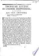 Troisième lettre de l'homme désintéressé à celui qui s'en amusera