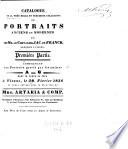 Troisième Partie. Comprenant les Portraits gravés par les maîtres P - Z dont la vente se fera à Vienne, le [...] Juin 1836