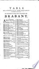 Trophées tant sacrés que profanes du duché de Brabant